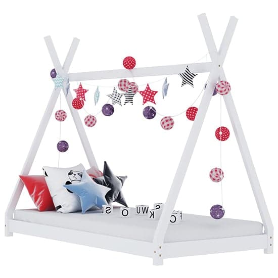 Natara Wooden Tent Style Kids Small Single Bed In White_1